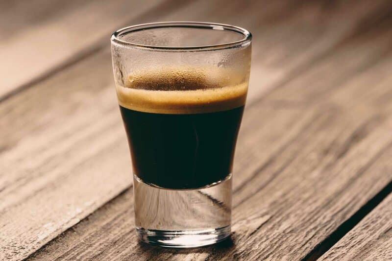 ristretto in a shot glass.