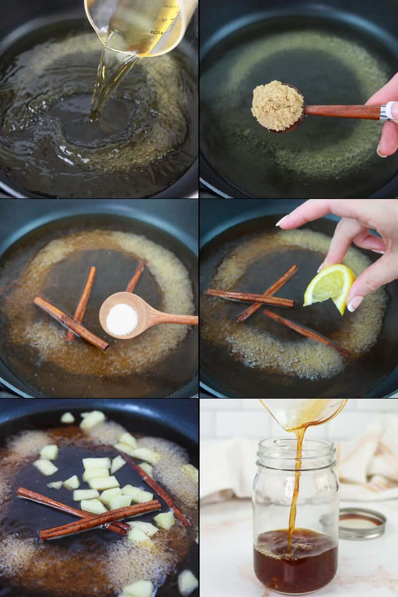 collage of pome  crisp syrup look    steps.