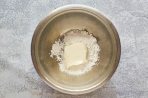 cream cheese muffin filling ingredients in a bowl.