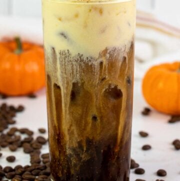 copycat Starbucks pumpkin cream cold brew coffee drink.