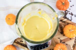 pumpkin cream in a blender.