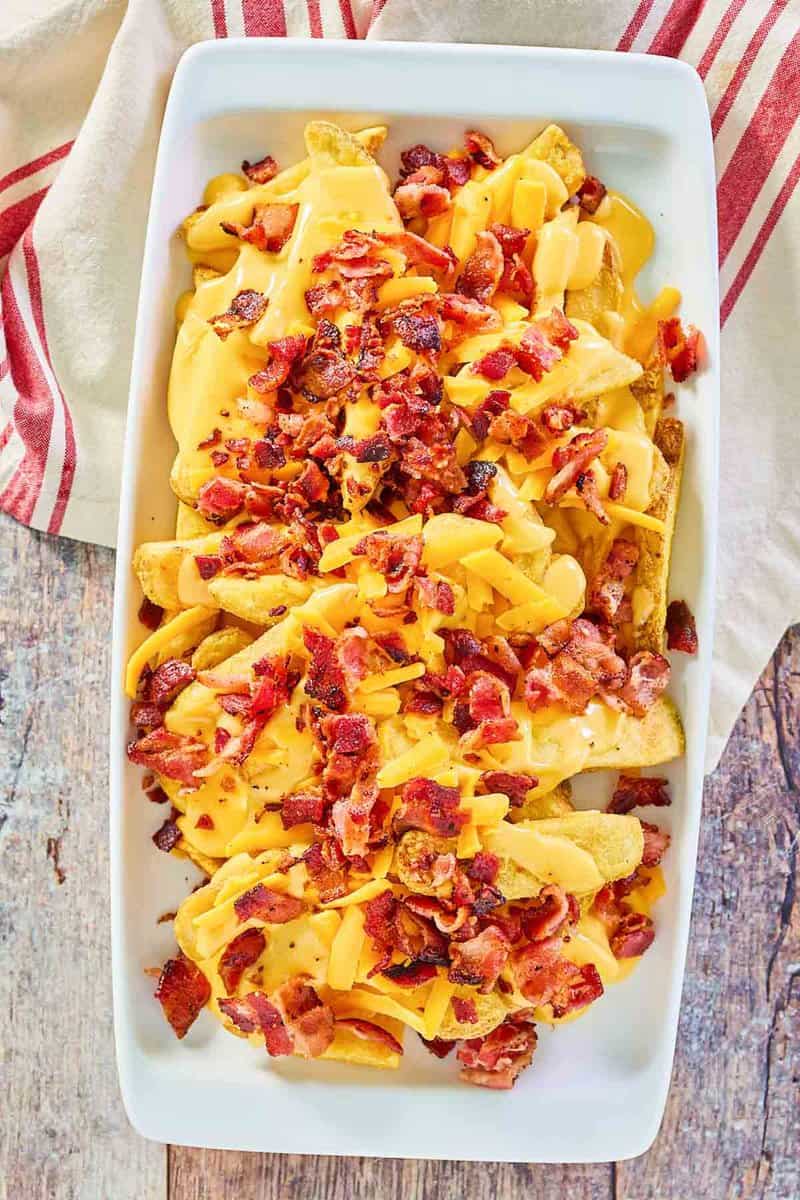 overhead view of Wendy's Baconator Fries