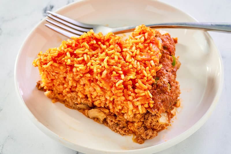 country beef pie slice on a plate.