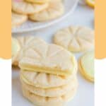 copycat Girl Scout lemonades cookies in a stack and on a plate.