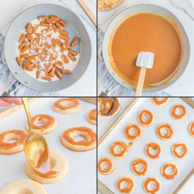 steps for making caramel for cookies.