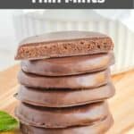 copycat Girl Scout Thin Mints in a stack.