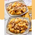 two servings of Mexican tater tot casserole and forks.