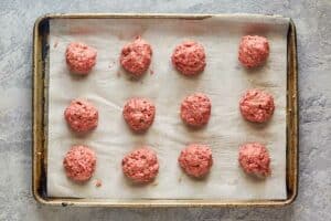 Olive Garden meatballs before cooking.