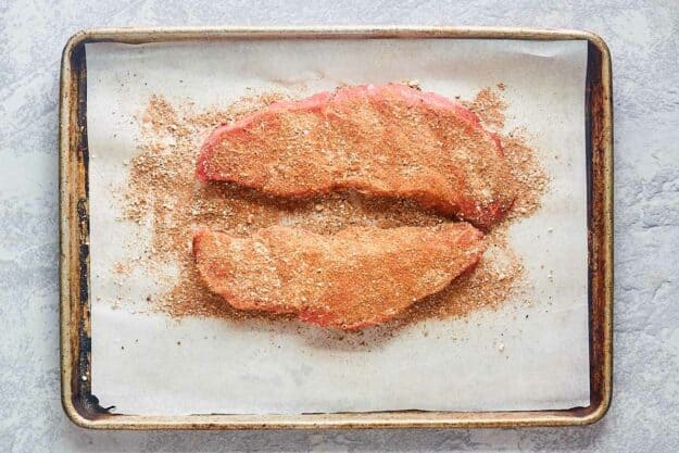 two steaks seasoned with copycat Outback steak seasoning.