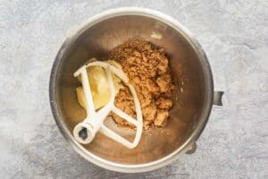 cinnamon roll filling ingredients in a bowl.