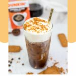homemade Dunkin cookie butter cold brew drink.
