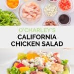 O'Charley's California tavuk salatası malzemeleri ve salata.
