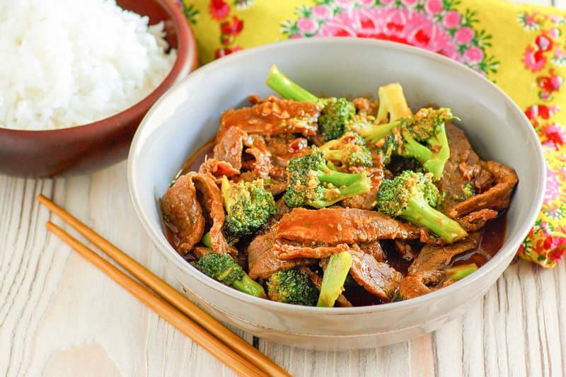 copycat Panda Express broccoli beef in a bowl.