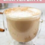 Homemade Starbucks chai tea latte in a mug.