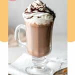 copycat Starbucks hot chocolate drink with whipped cream.