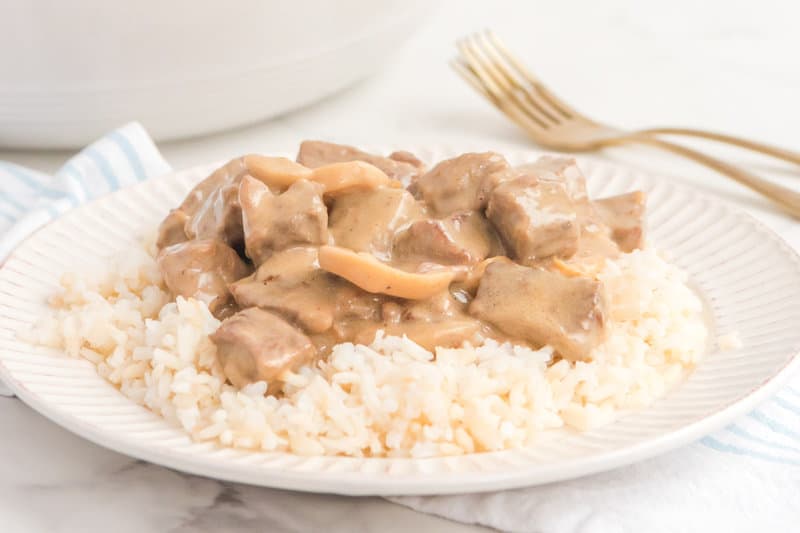 traditional beef stroganoff implicit    achromatic  atom   connected  a achromatic  plate.