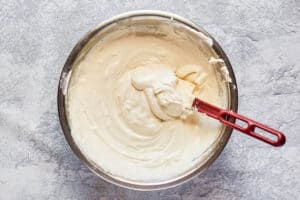 cream pie filling mixture in a bowl.