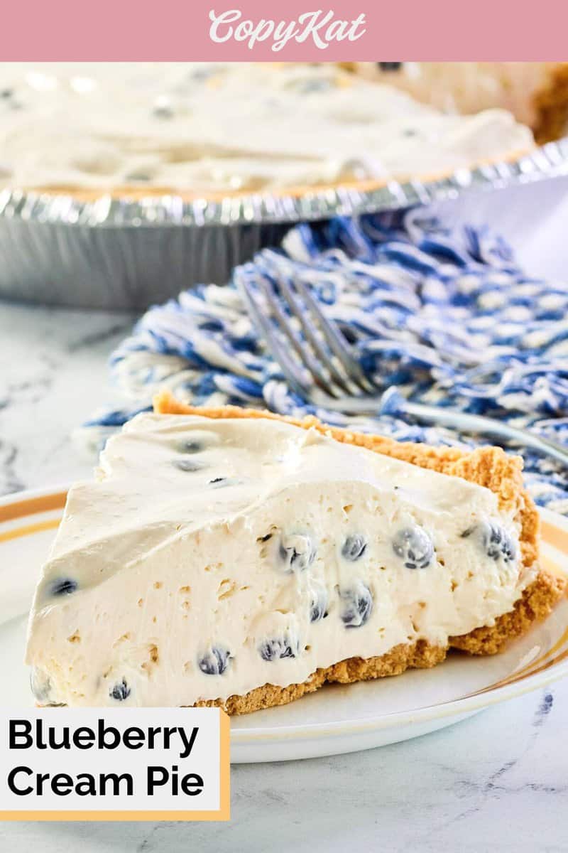 blueberry cream pie with fresh blueberries.