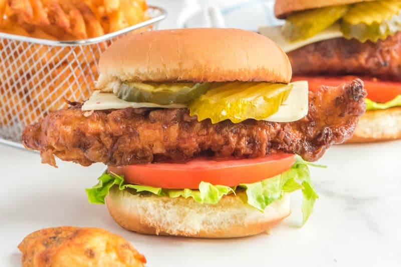 Copycat Chick Fil A deluxe spicy chicken sandwich.