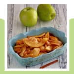 copycat Cracker Barrel Fried apples and two green apples.
