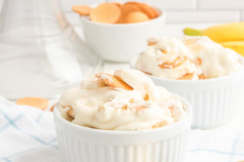 two servings of copycat Magnolia Bakery banana pudding.