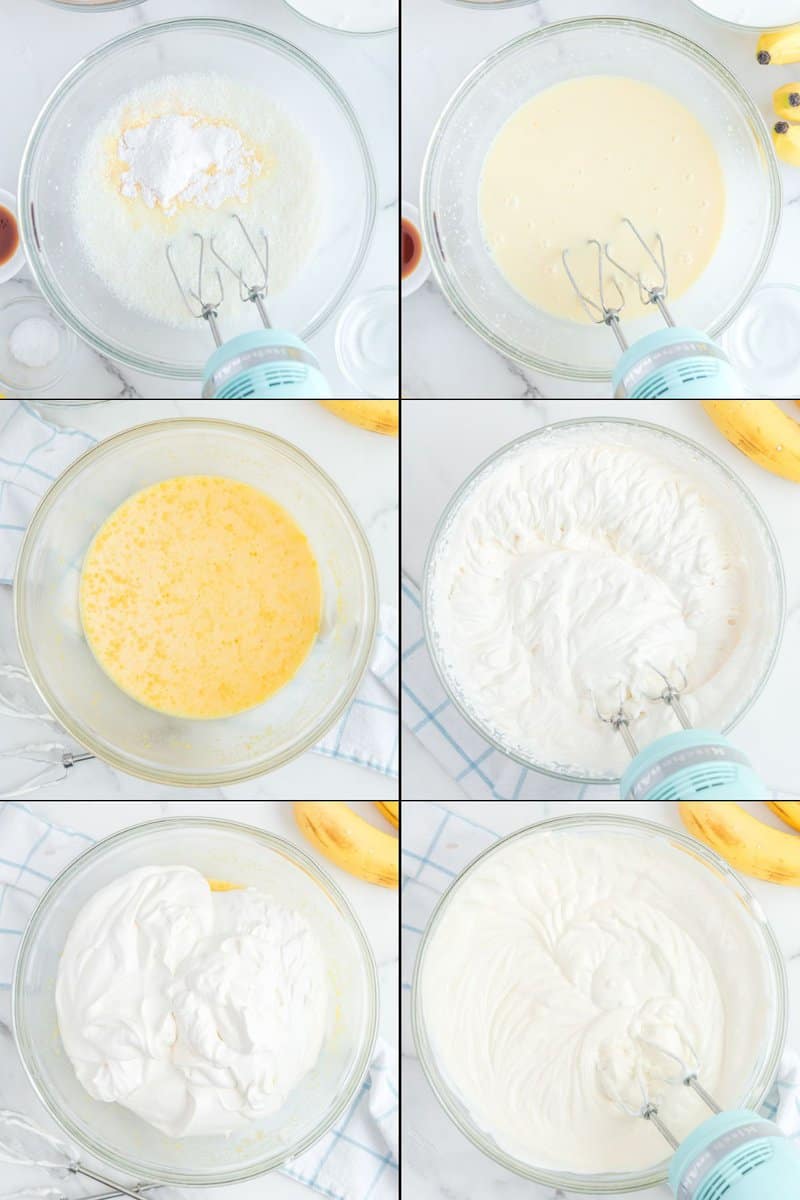 steps for making banana pudding.