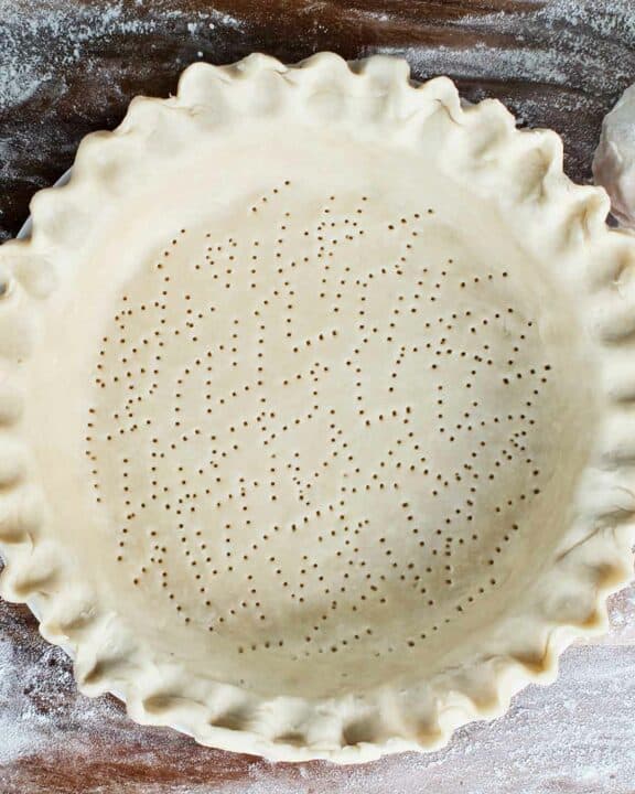 overhead view of a Martha Stewart pie crust.