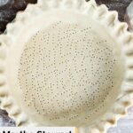 overhead view of Martha Stewart pie crust shell with scalloped edges.