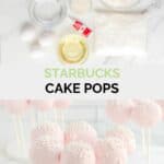 Copycat Starbucks cake pops ingredients and the finished pops.