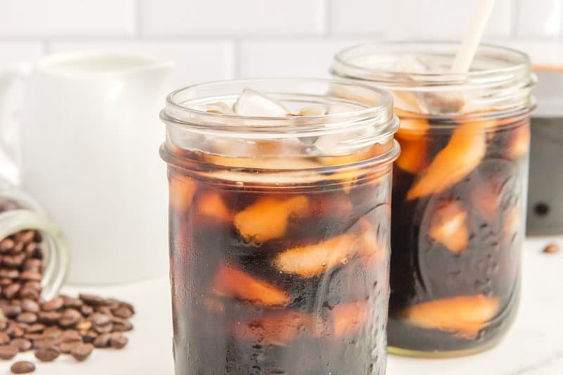 two copycat Starbucks cold brew iced coffee drinks.