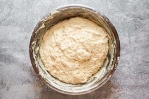 Angel biscuits dough in a bowl.