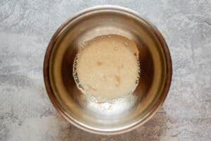 Yeast blooming successful  a bowl.