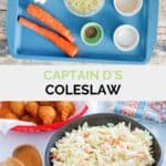 Copycat Captain D's coleslaw ingredients and the finished dish.