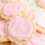 Copycat Crumbl pink sugar cookies.