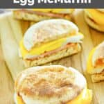 Homemade McDonald's egg mcmuffin breakfast sandwich.