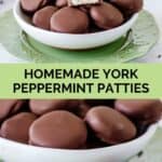 Collage of homemade York peppermint patties.