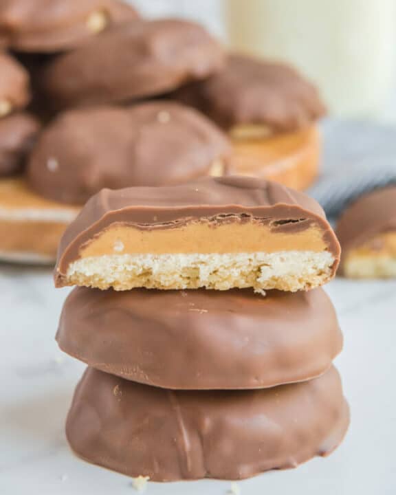 Homemade Girl Scout Tagalong cookies.