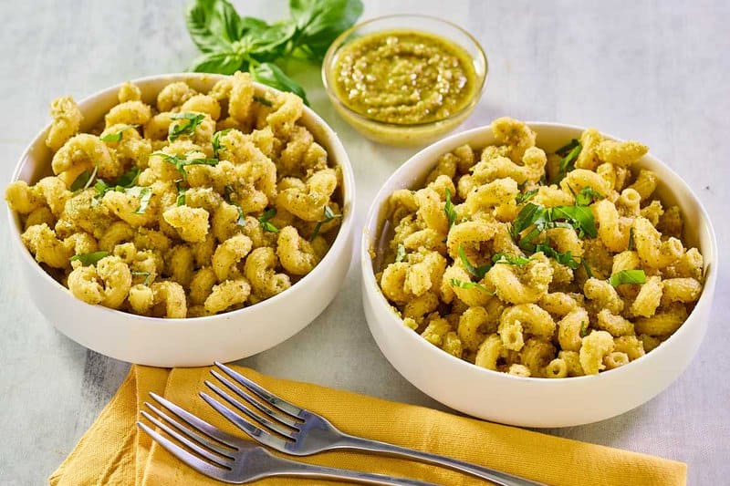 Copycat Alonti pecan pesto pasta and a small bowl of the pesto.