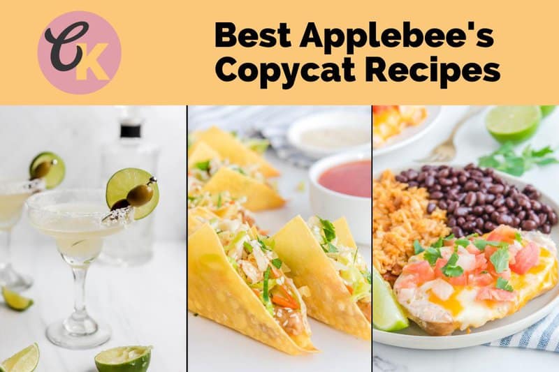 Collage of three copycat Applebee's recipes.