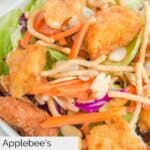 Closeup of homemade Applebee's Oriental fried chicken salad.