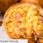 Homemade Dunkin stuffed biscuit bites with ham, egg, and cheese.