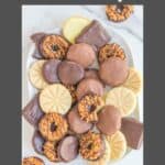 Assorted copycat Girl Scout cookies on a platter.