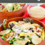 Salad with southwestern ranch dressing.