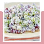 Creamy grape salad with cream cheese.