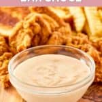 A small bowl of homemade Zaxby's zax sauce.