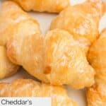 Closeup of homemade Cheddar's honey butter croissants.
