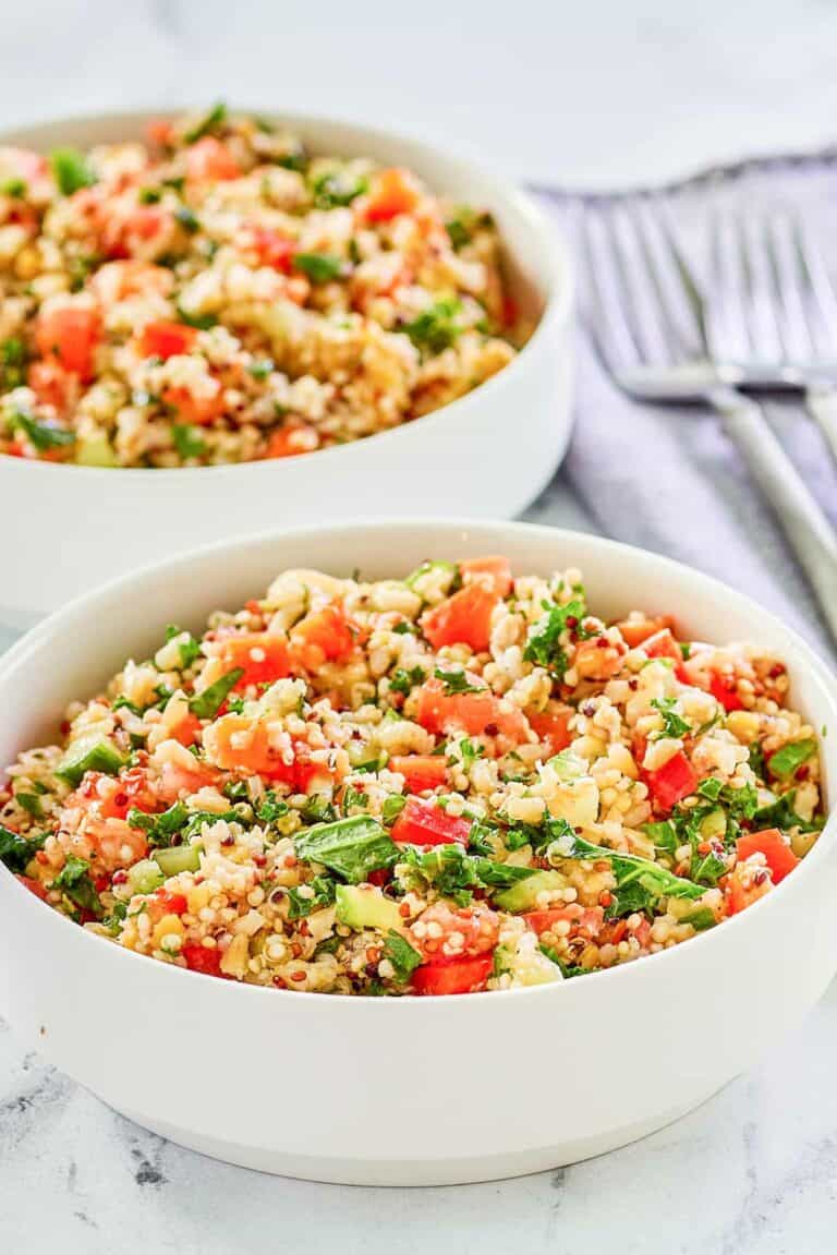 Two bowls of copycat Costco quinoa salad.