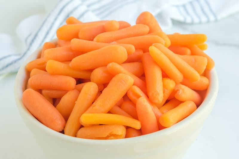 Copycat Cracker Barrel baby carrots in a bowl.