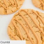 Closeup of homemade Crumbl ultimate peanut butter cookies.