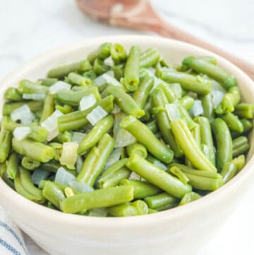 Copycat KFC green beans in a bowl.